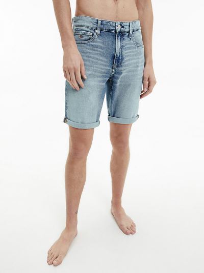 Calvin Klein Ruhák HU712798 | Calvin Klein Denim Férfi Rövidnadrág Világos Kék